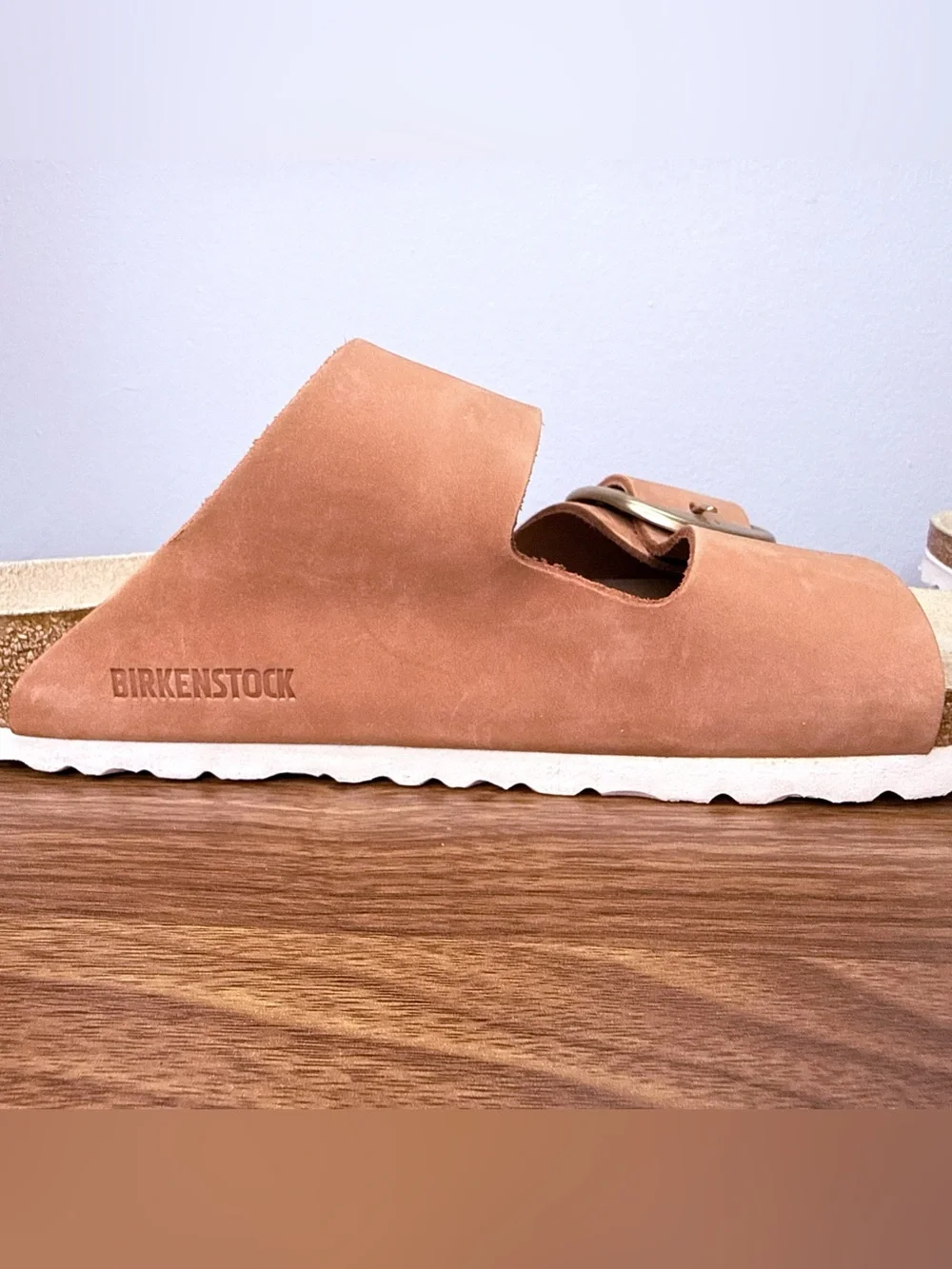 Birkenstock Arizona Big Buckle Brandy Nubuck Leather Double Strap Sandals